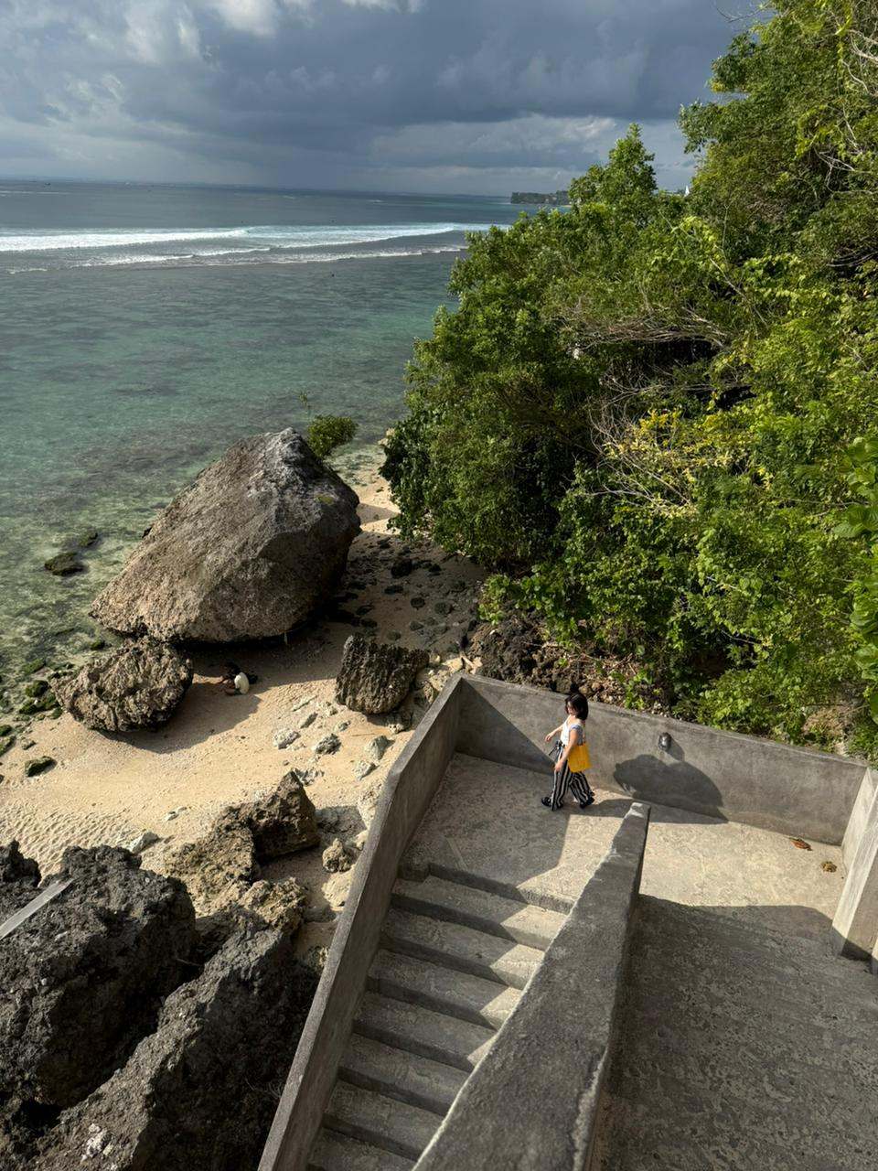 Cliff stairs leading down to the sea